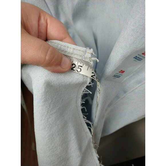 $ OLD Navy Women's Light Wash Slouchy Straight High Rise Distressed PantsSize 28 - Picture 15 of 16